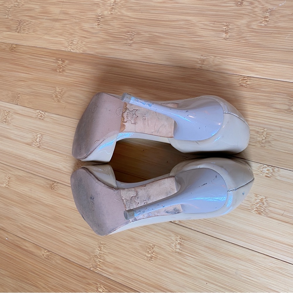 Aldo Cream Open Toe Patent Heel - Picture 6 of 7